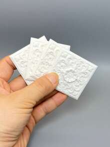 非木製 5cm 白色正方形迷你 3D 雕花天花板、模型屋 3D 浮雕拼接牆板地板磚、歐洲哥德式建築 DIY 裝飾翻新材料、迷你牆磚 - 彩色 - 查看 17