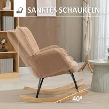 Rocking Chair, Occasional Chair, Recliner In Faux Leather, For Bedroom, Up To 120 Kg, Brown - Brown - View 5