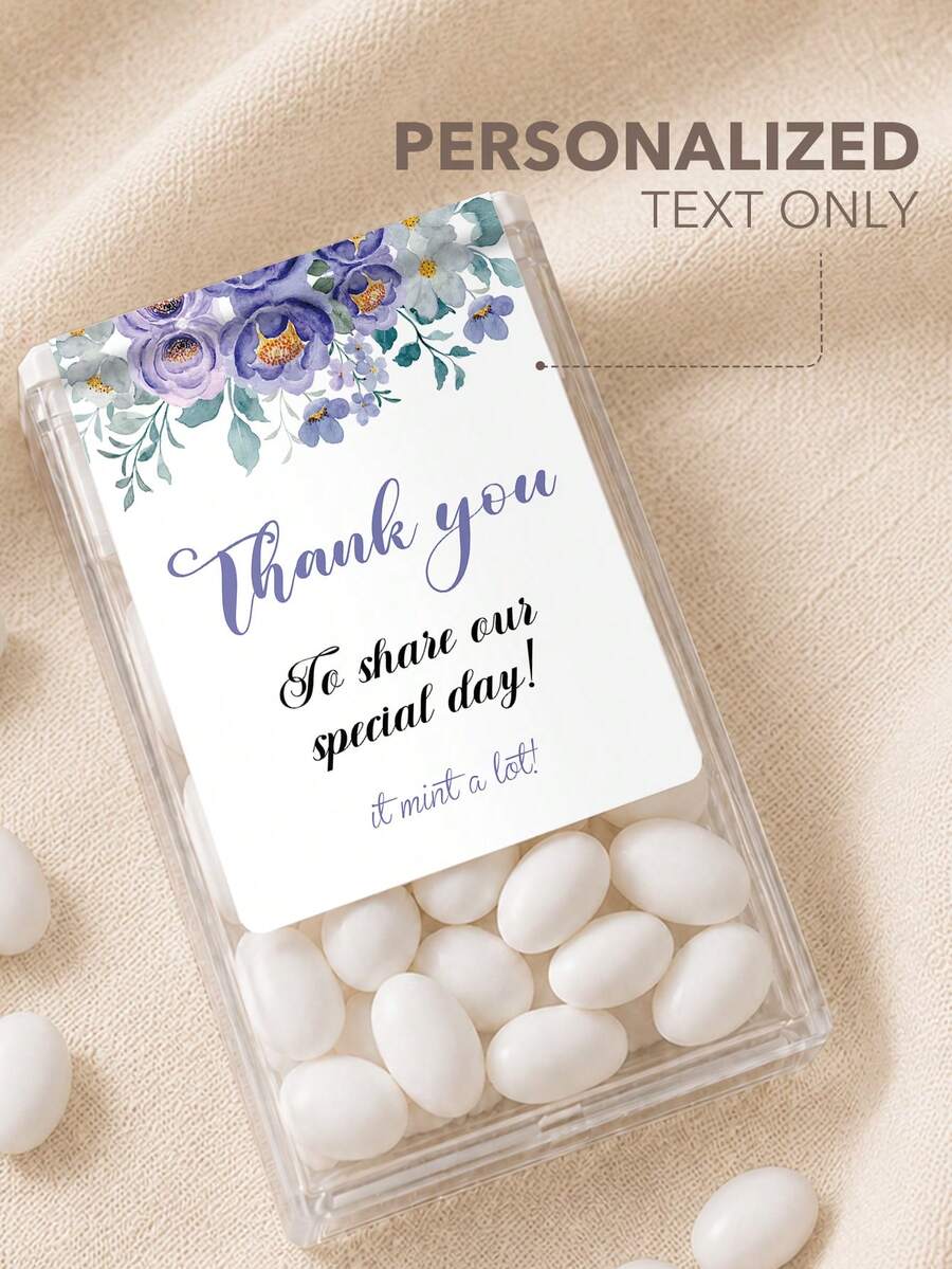 Custom Tic Tac Stickers Flower Labels For Tic Tac Containers Personalized Mint Candy Wedding Favors Floral Bridal Shower Party Favor Stickers Graduation Decorations Graduation Gift Custom Wedding Labels Birthday Gifts Holographic, Personalized Gift - New1 - View 1