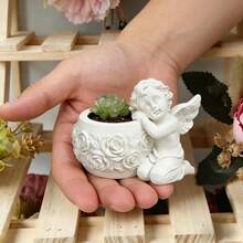 Hive Mold 1PC Angel Silicone Mold, Angel Nestled In A Flower Pot, Easy Demolding & High Flexibility & 3D Clear Detail Epoxy Resin Mold For DIY Handmade Crafts, Home Decor, Gift Making, Suitable For Craft Lovers, DIY Makers & Home Decoration Enthusiasts - Mold 057 - View 7