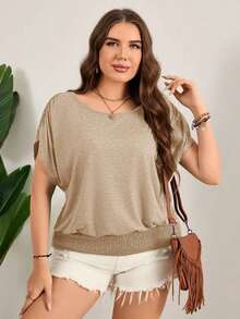 Camiseta de Pascua colorida talla grande, camiseta casual de cuello redondo holgada con cintura, vacaciones, ropa casual de verano para mujeres talla grande, Día de San Valentín, Día de San Valentín talla grande, festival de verano para mujeres - Albaricoque - Ver 6