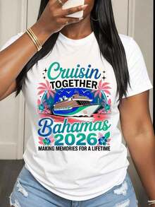 Bahamas Cruise 2026: Create Memories That Will Last A Lifetime. Cruise-Themed T-Shirt, A Gift For A Tropical Paradise Vacation, A Summer Travel Souvenir For Travelers. - 白色 - 查看 1