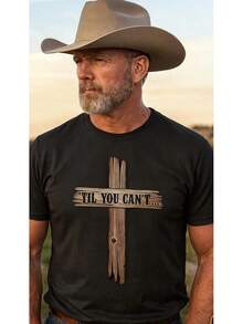 Camiseta Unisex 'Hasta Que No Puedas' • Camiseta con Cruz de Madera Rústica • Camiseta con Diseño Cristiano • Camiseta de Inspiración Religiosa • Camiseta Espiritual para Hombres y Mujeres • - Negro - Ver 1