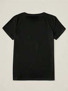 Camiseta de Navidad con estampado retro y divertido de paseo invernal en un mundo de maravillas, para mujer, de verano - Negro - Ver 2