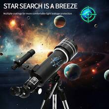 1pc 70mm Aperture 400mm Focal Length 12 Constellation Astronomical Telescope, Large Eyepiece, Long Focal Length 70mm, Large Objective Lens, 150x Zoom, Portable 4-Layer Ultra-High Adjustable Star Map Tripod, Phone Camera Clip, Backpack, Suitable For Star And Moon Observation, Home Decor, Decorative Telescope, Perfect Holiday Gift - Multicolor - View 11