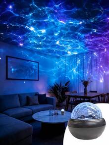 USB Powered Wave LED Projection Night Light With Remote Control, Color Changing Wave Lighting Effect, Desktop Placement, Non-Waterproof, Suitable For Home And Holiday Decoration - Multi-color light - View 2