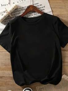 Short-Sleeved Baseball T-Shirt, Modern And Essential For Summer, With Prints On The Front And Back, Casual Round Neck Top With Mother's Day Print - Women's Clothing, Comfortable Fit, Classic Design, Short-Sleeved T-Shirt. - 黑色 - 查看 3