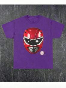 Red Power Ranger TeeNew Casual T-Shirts For Men And Women - Purple - View 1