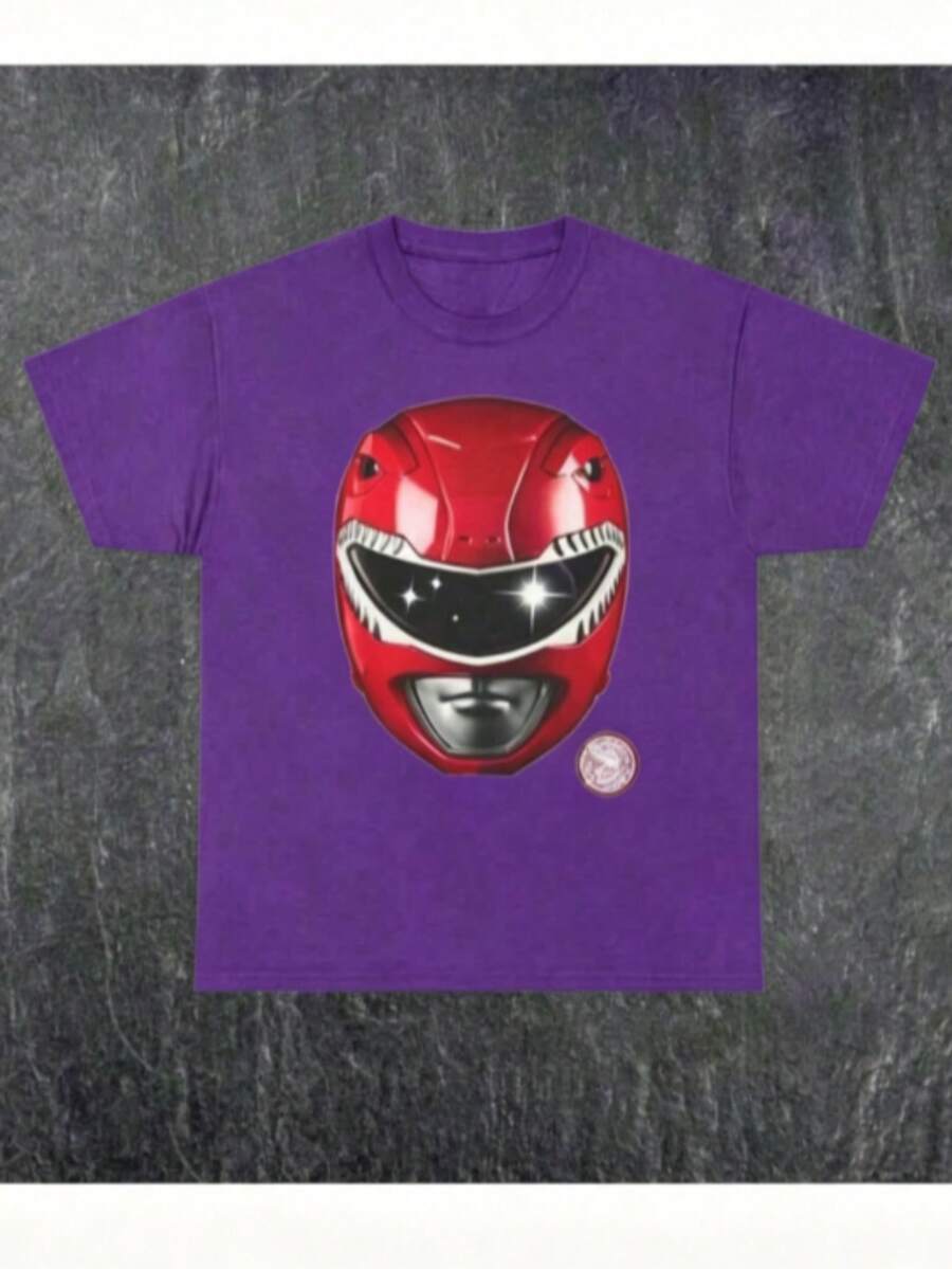 Red Power Ranger TeeNew Casual T-Shirts For Men And Women - Purple - View 1