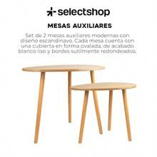 SELECTSHOP Set de 2 Mesas Minimalistas Ovaladas Mesa Auxiliar Lateral Mesita Moderna Minimalista para Sala De Estar Dormitorio Balcón Mesa de Centro Mesita De Noche Grande Café - C y f - Ver 4