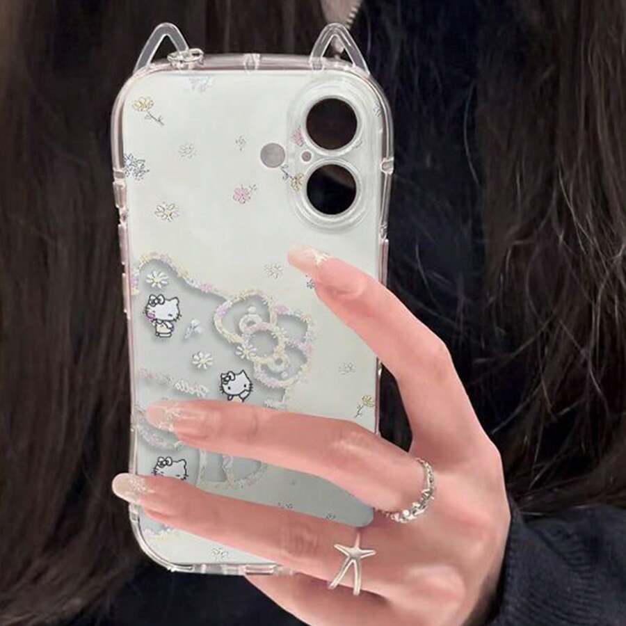 SANRIO 1 chiếc ốp lưng bảo vệ TPU mềm hình tai mèo 3D Hello Kitty mới, tương thích với iPhone 17 17Pro 17PM 16 16Pro 16PM 15 15Pro 15PM, ốp lưng điện thoại hoạt hình nữ tính chống sốc cho iPhone 14ProMax 14Pro 14, 13ProMax 13Pro, 12ProMax 12Pro, 11 11ProMax, SE - Nhiều màu - Xem 1