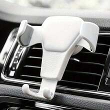 Gravity Car Phone Holder, Auto Air Vent Mount Cradle, ABS Material, Triangle Shape, Rotatable Device Mount Compatible With Vehicles, Navigation Support Bracket For Smartphones - White - View 12
