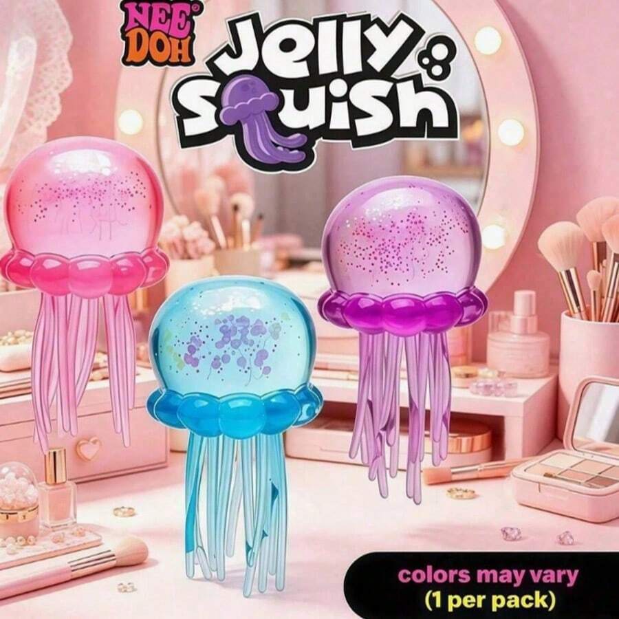 Schylling Jelly Squeeze Glowing Jellyfish Sensory Toy - Requires Super Squeezing Sensory Pressure Relief Toy, Suitable For Children And Adults, Ideal For Easter And Birthday Gifts