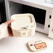 304 Stainless Steel Lunch Box, Bento Box Adult, Cute Microwavable Lunch Containers, Leakproof Snack Containers With Lids, Travel Food Containers, Portable Lunch Bowls With Handle, Bento Snack Box With Utensils For School Student - Multicolor - View 6