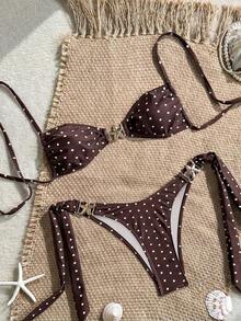 Conjunto de bikini de dos piezas con estampado tropical, casual para vacaciones - Multicolor 4 - Ver 2