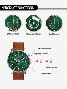 Fossil Men's Quartz Watch, Fashion Versatile For Daily Wear - Green - View 7