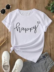 Athleisure Style Sports T-Shirt With Black And White Striped Print, Simple Casual Style With Round Neck And Short Sleeves, Soft And Comfortable, Suitable For Both Sports And Casual Wear, Polyester And Cotton Fabric, Machine Washable A01-0321660, Moisture-Wicking Gym Casual Wear. - 白色 - 查看 7