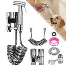 Handbrause-Set Aus Edelstahl (inkl. Teleskopschlauch Und Wandhalterung) – Zwei Strahlarten; Ideal Für Die Körperpflege, Die Reinigung Von Toilette Und Boden Sowie Zum Waschen Von Haustieren. Diese Multifunktionale Brause Ist Einfach Zu Installieren Und Der Perfekte Helfer Für Die Tägliche Badhygiene – Besonders Geeignet Für Familien Mit Haustieren Oder Senioren Und Alle, Die Eine Sanfte, Wassersparende Reinigungslösung Suchen. - A - Übersicht 1