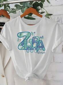 Women's Casual Top. Women's Casual Holiday T-Shirt, Short Sleeve With Round Neck Design, Suitable For Spring And Summer, Machine Washable, A New Fashion Item For Women, Versatile For Daily Wear, Size S, A Must-Have For Everyday Casual Wardrobe. - 白色 - 查看 7