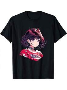 Camiseta Cyberpunk de Estética Japonesa para Otakus de Anime (24) 100% Algodón - Negro - Ver 6