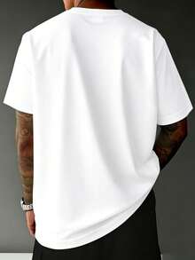 Simple And Versatile Design, Men's T-Shirt, Atlanta World Cup Pattern Print, Comfortable And Breathable Summer Sports T-Shirt, Fitness Sports T-Shirt, Cotton T-Shirt. - 白色 - 查看 2