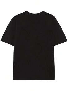 Camiseta Casual de Moda para Hombre con Diseño de Letras Bendecidas y Corona para Estilo Urbano - Negro - Ver 2