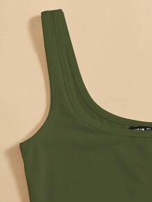Top tank corto unicolor - Verde militar - Ver 3
