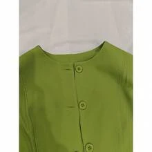 Elegant Spring Outfit For Women, Short Button-Down Blouse And Flared Trousers, Fashionable Style - 綠色 - 查看 6
