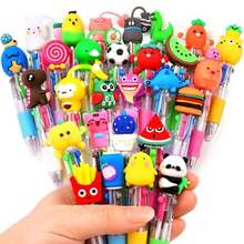 28PCS Fun Pens For Multicolor Ballpoint Pen 4 Colors In One, Mini Cute Stationery Cartoon Animal 0.7mm Retractable Writing Pens For Party Favors School Supplies Students Rewards - Nhiều màu - Xem 8