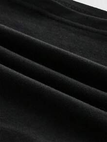 Camiseta de tirantes finos con adornos de strass y ribete de encaje 2 en 1 para mujer - Negro - Ver 4