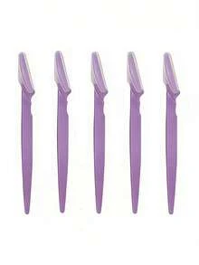 5/15/30pcs Purple Eyebrow Grooming Kit, Eyebrow Razor, Long Handle Eyebrow Trimmer, Eyebrow Care Tools, Eyebrow Shaping Tools, Exfoliating And Dead Skin Removal Tools, Razor, Precise Eyebrow Trimmer, Facial And Neck Shaving Blades, Eyebrow Tools, Household Essentials, Gift For Women, Mother's Day Gift, Grandmother Gift - Purple - View 5