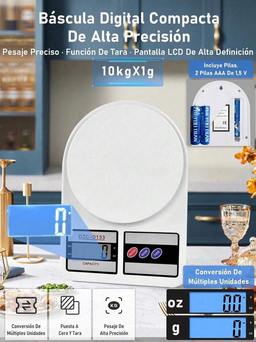 Digital Kitchen Scale, Kitchen Gram Scale, Weighs From 1 Gram To 5 Kilos