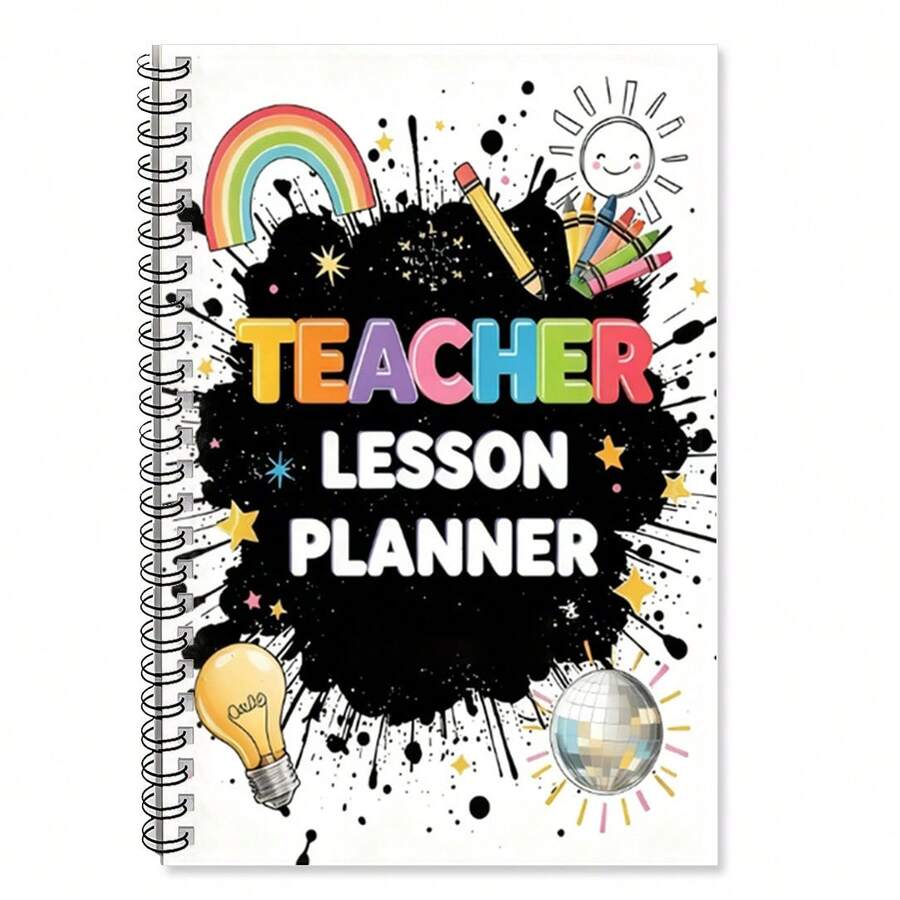 1pc Spiral Bound Teacher Lesson Planning Notebook, Back To School Theme Planner For Lesson Planning, Learning Schedule, Daily Notes, With Date Column, Quality Eye-Care Pages, Smooth Writing, Teacher Gifts | Essential For School | Learning Stationery - G - View 1