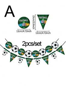 2pcs 2026 World Cup Theme Party Pennant Banners, Party Decorations, Football Triangular Flags Banners, World Cup Theme Party Decoration Banner Set, For Birthday Fan Party Scene Background Wall Decor, Event Celebration Supplies, Fan Cheering Banners - Multiple Styles - View 2