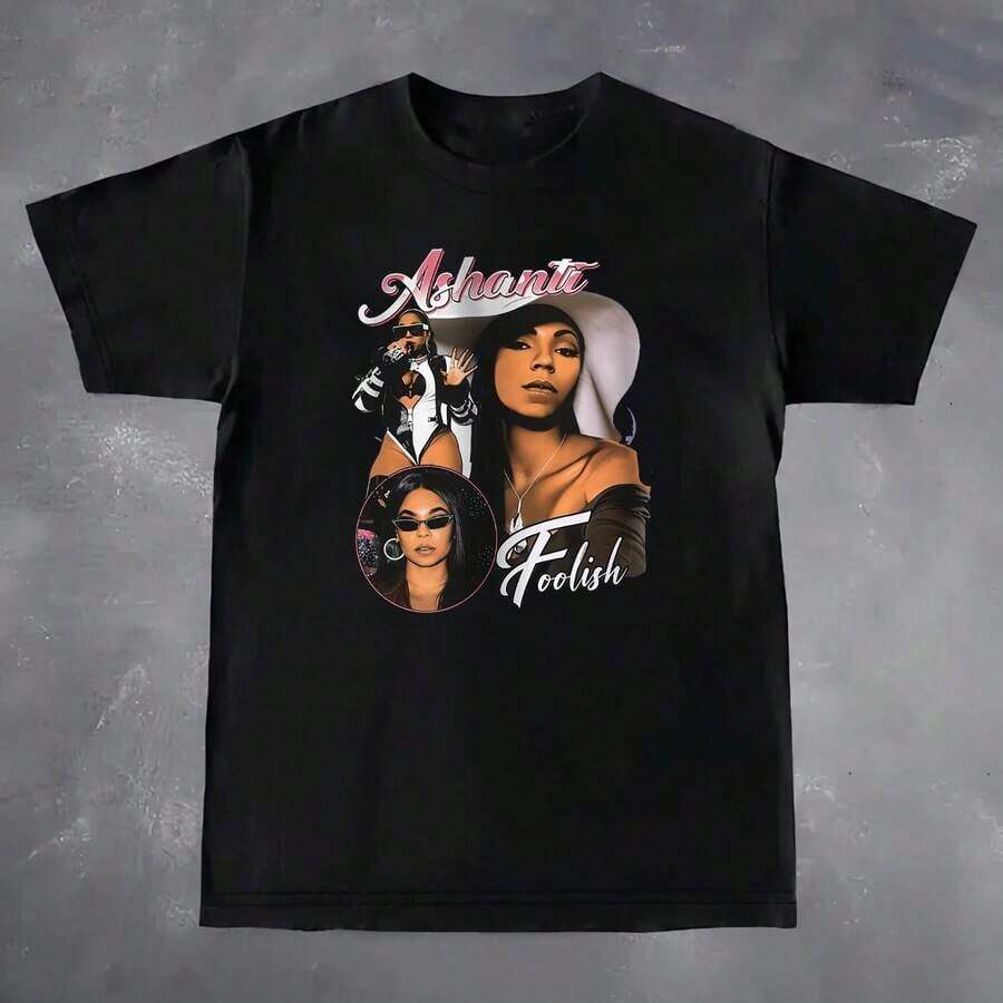 1 Piece Women's Black Pulp Graphic T-Shirt - Soft Cotton, Loose Fit, Vintage 90s Style, Britpop Inspired, Casual For Everyday Wear, 180g, 100% Cotton - 黑色 2 - 查看 1