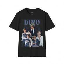 Dino Chan Retro Collage Print T-Shirt, Vintage Idol T-Shirt, Women's Blouses, Blouses, Casual Blouses For Women, Women's Tops, Tops, Unisex - 黑色 - 查看 6