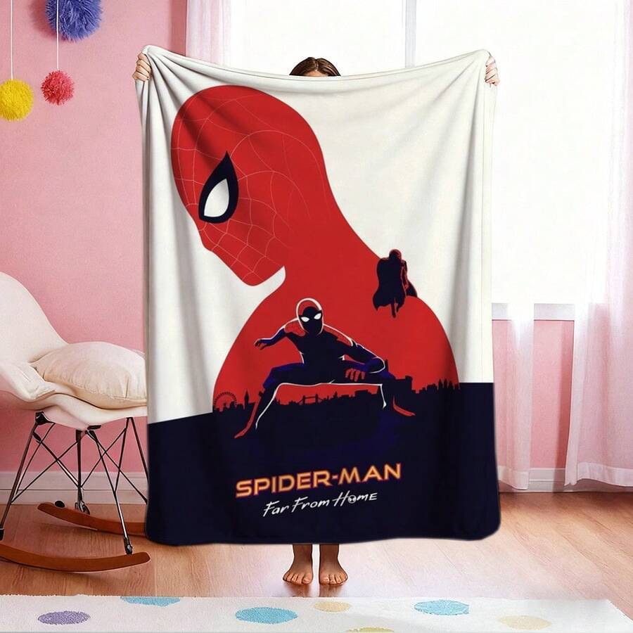 1pc Cartoon Character Printed Blanket,Superhero Movie Print Blanket,Retro Cartoon Style Throw Blanket,Cartoon Character Printed Blanket,All-Season Universal Nap Blanket,Character Home Decor Blanket,Modern Fashion Gift Suitable For Home Bedroom Bed Sofa Office Lunch Break Cover Picnic Blanket - Nhiều màu - Xem 1