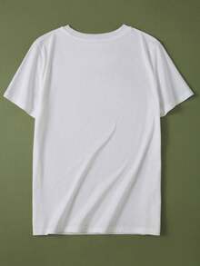 Camia de mujer moderna, informal, para fiestas y para estar en casa, 100% algodón, corte holgado. Suoyuan Mujeres Camiseta Casual de Manga Corta - con Estampado de Amanecer Blanco, Cuello Redondo, Corte Regular en Línea H para Primavera, Verano y Otoño, Lavable a Máquina, Camiseta Cómoda para Uso Diario, Ropa Casual de Temporada, Camiseta con Estampado Gráfico, Ropa Casual Duradera, 100% Algodón - Blanco - Ver 3