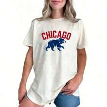 Slightly Cropped Classic Chicago Cubs Jersey, Cubs Jersey, Women's Cubs Jersey, Women's Chicago Jersey - 白色 - 查看 6