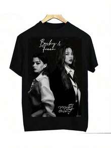 Women's Blouses GAP THE SERIES FreenBecky & Sarocha Graphic T-Shirt | Unisex Black Collectible T-Shirt With Character Art, Soft And Comfortable Crew Neck, Casual And Sporty Wear, Machine Washable, Ideal Gift For Fans, Fan Merchandise, Classic Fit, Breathable Material - 黑色 - 查看 8