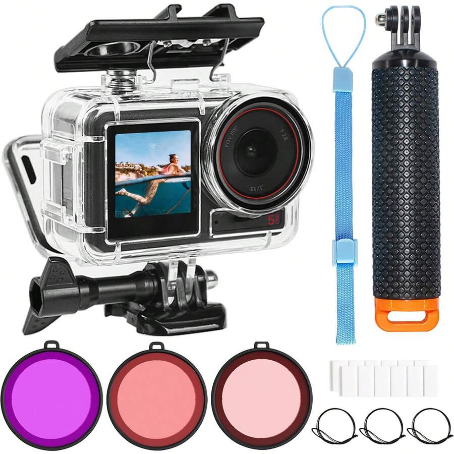 Untuk Osmo Action 5/4/3, Casing Pelindung, Bahan PC, Cangkang Pelindung Selam, Desain Lepas Cepat | Perlindungan Penuh | Aksesori Pemotretan Pesta Pantai | Fotografi Bawah Air | Fotografi Selam Liburan Musim Panas | Perlengkapan Perjalanan Bermain Air