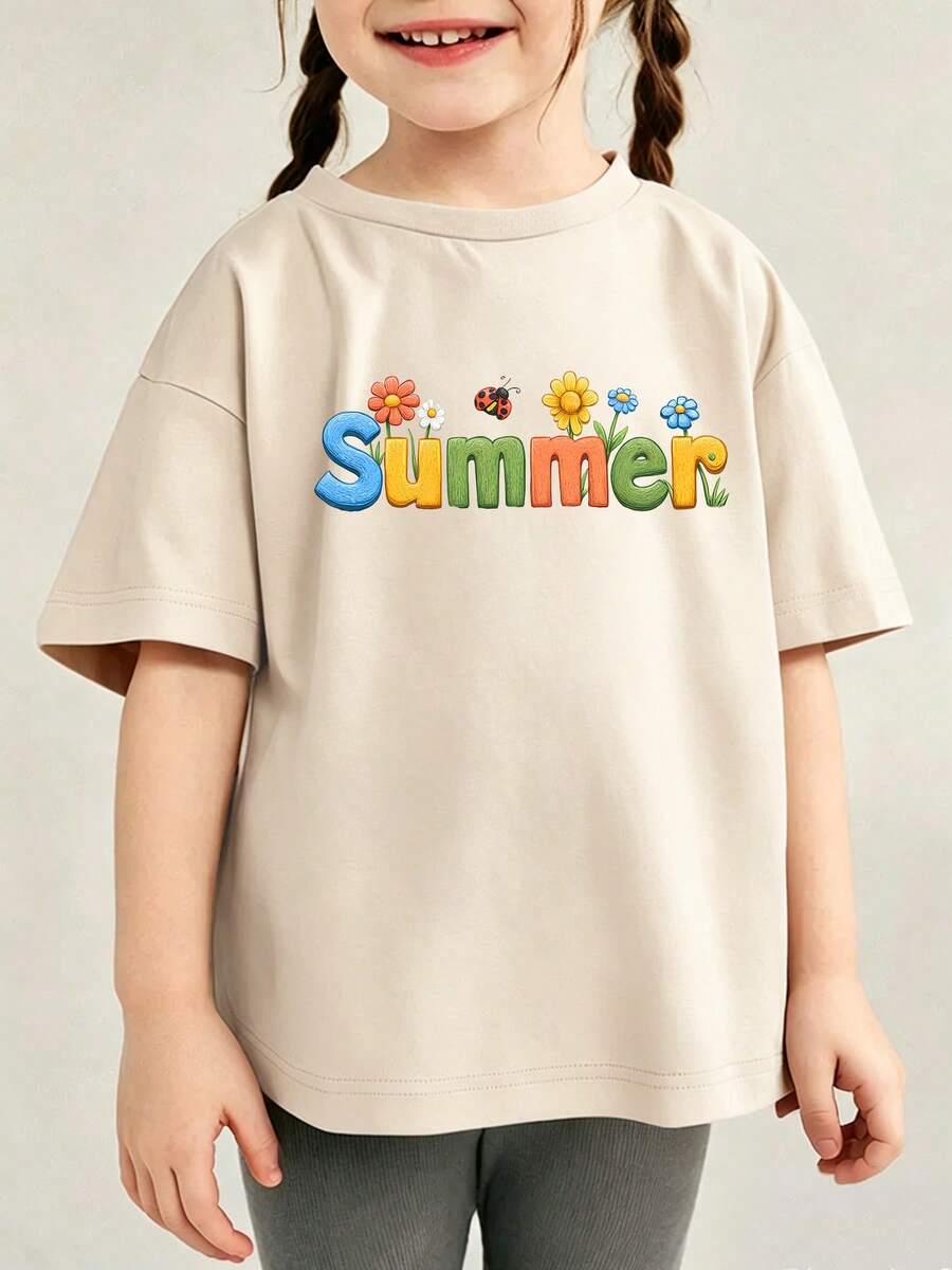 Top estampado veraniego poliéster para niña de día a día - Albaricoque - Ver 1