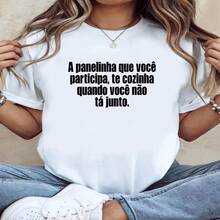 Camiseta informal blanca de algodón para mujer con cuello redondo y mangas cortas regulares, confeccionada en tejido elástico de alta calidad. - Blanco - Ver 1