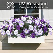 Artificial Purple-White Gerbera Daisy Decor, Artificial Flowers For Outdoors, Realistic Fake Flowers Petunias UV Resistant Silk Morning Glory Faux Plants For Outdoor Planters Balcony Yard Window Box Porch Garden Home Outside Decor - Multicolor - View 7
