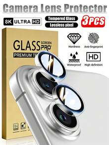 3pcs - Transparent Camera Lens Protector, Perfectly Fit, Round Rear Camera Lens Protector, Compatible With IPhone 17 Pro Max/17 Air/16 Pro Max/16 Pro/16 Plus/16/16E/15/14/13 Mini/12/11 Camera Lens Protector, Phone Accessories, Suitable With Phone Case - Clear - View 30