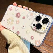 1pc Minimalist Fresh Daisy Flower Transparent Soft Phone Case - Multicolor - View 3