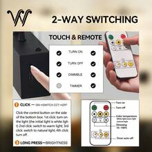 wamblz CRI90+ Luz de cuadro inalámbrica recargable con atenuación y temporizador, lámpara de pared a batería con brazo ajustable, sin taladro, luz LED de pared para galería, pasillo y decoración del hogar, oro y negro, 40cm - Negro - Ver 4