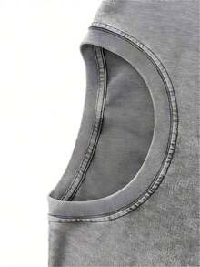 Women's & Men's Unisex 1-Piece T-Shirt, 230g Washed, Retro Cross Print, High-Quality Cotton Batik Retro Fashion Brand T-Shirt, Suitable Thickness For Summer T-Shirt, Holiday Gift - 灰色 - 查看 3