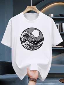 100% Cotton Short Sleeve T-Shirt - Soft Crew Neck, Breathable Fabric, Ideal For Summer And Casual Wear, Machine Washable, Versatile For Layering - Bull KingTee Selection - 白色 - 查看 6