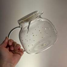 星空風格玻璃茶壺，高硼矽耐熱耐冷水壺，彩色珠飾透明玻璃水罐，冰箱水壺，冰茶咖啡果汁水壺，碳酸飲料水罐，居家廚房飲料容器，咖啡廳餐廳茶壺，客廳床頭水罐，辦公室水壺，派對水罐，喬遷禮物，生日禮物，畢業禮物，返校禮物，2026年熱門必備玻璃器皿 - 彩色 - 查看 1
